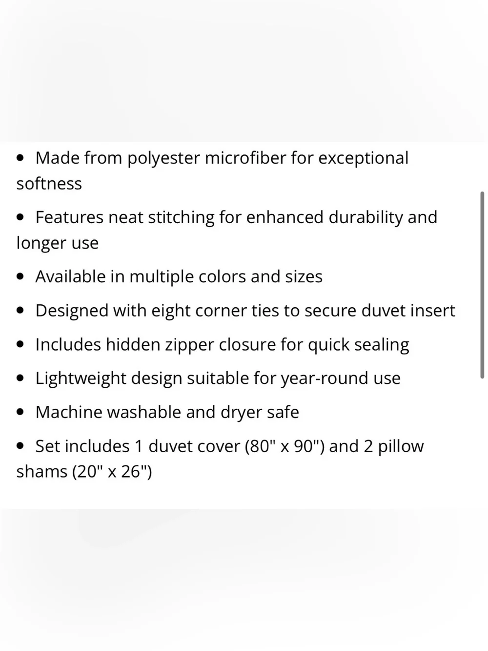 FULL SIZE DUVET SET 100% Premium Polyester - CREAM